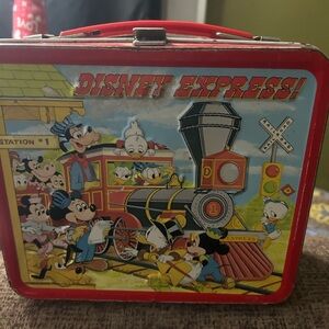 1979 Vintage Disney Express Red Toy Train Lunchbox No Thermos
